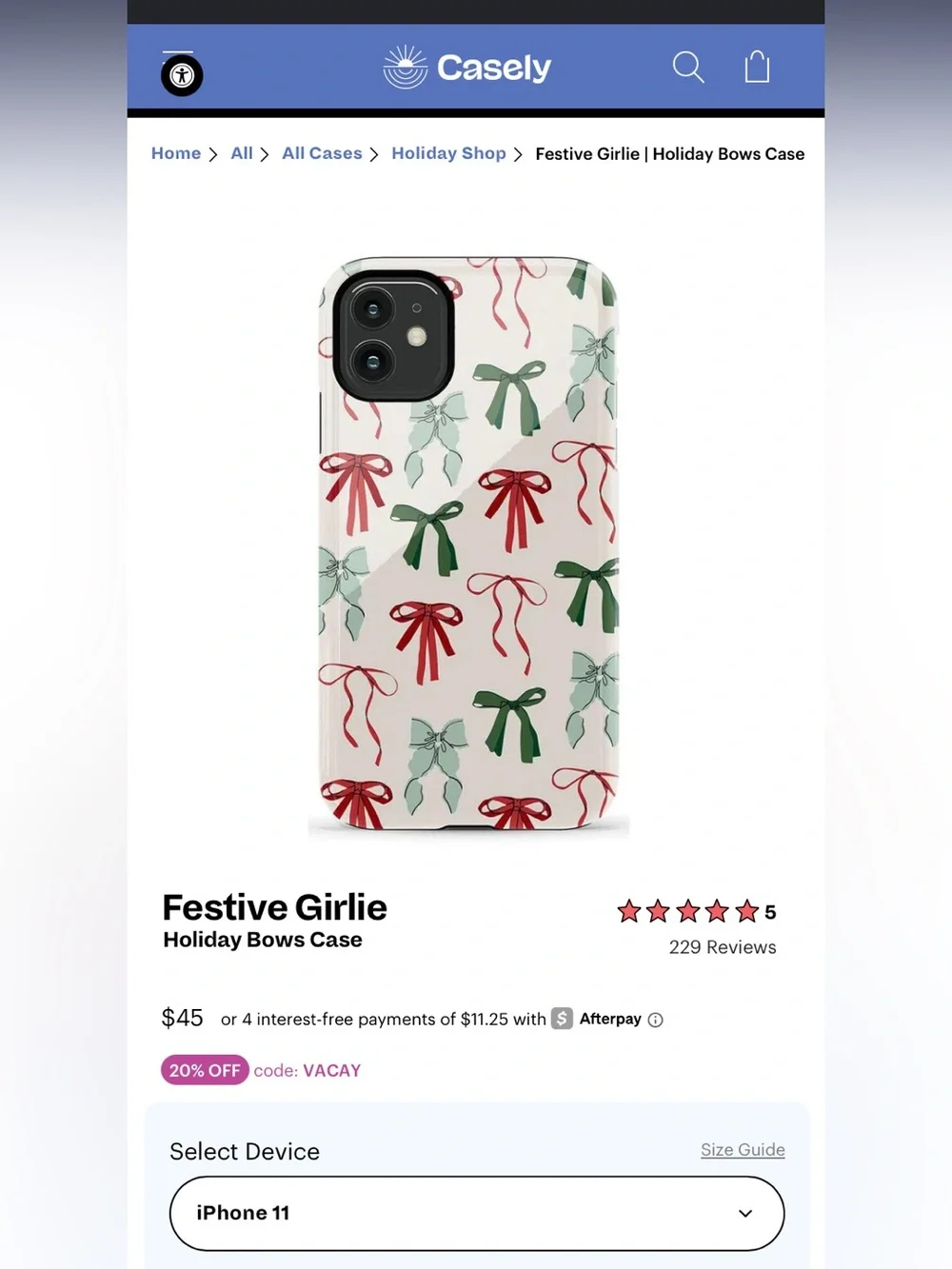 Holiday Bows Case From Casely IPhone 11